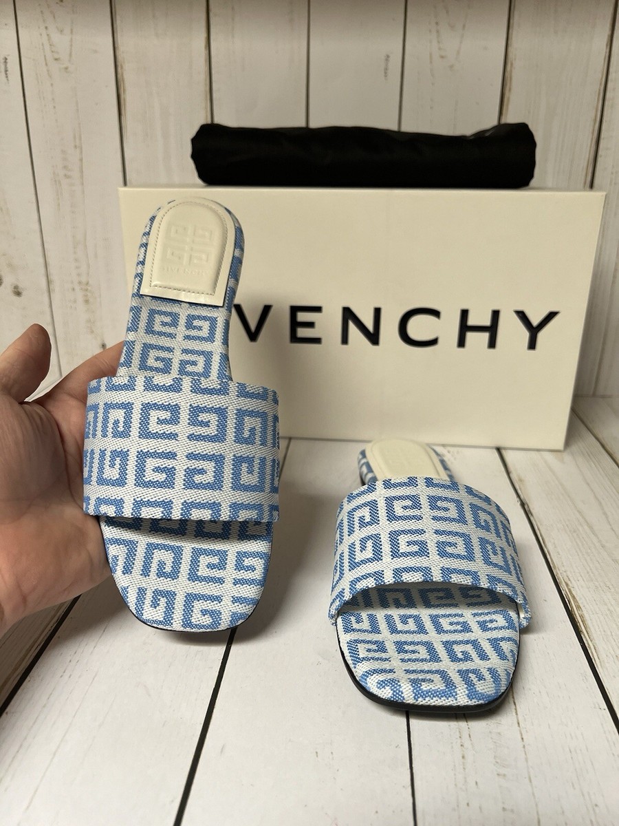【数量限定】GIVENCHY_men / 4G シアリング スライドサンダル Givenchy 4G Jacquard Slide Sandal White/Blue Sz 36 / 6 | eBay