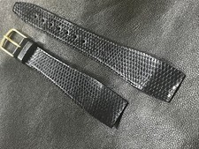 Hirsch 20mm lizard grain Leather vintage watch band open-ended tapered strap NOS