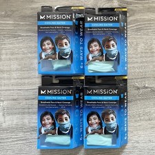 Lot of 4 - Mission Cooling Neck Gaiter Youth 5 OS - Sports / Fishing Face Cover
