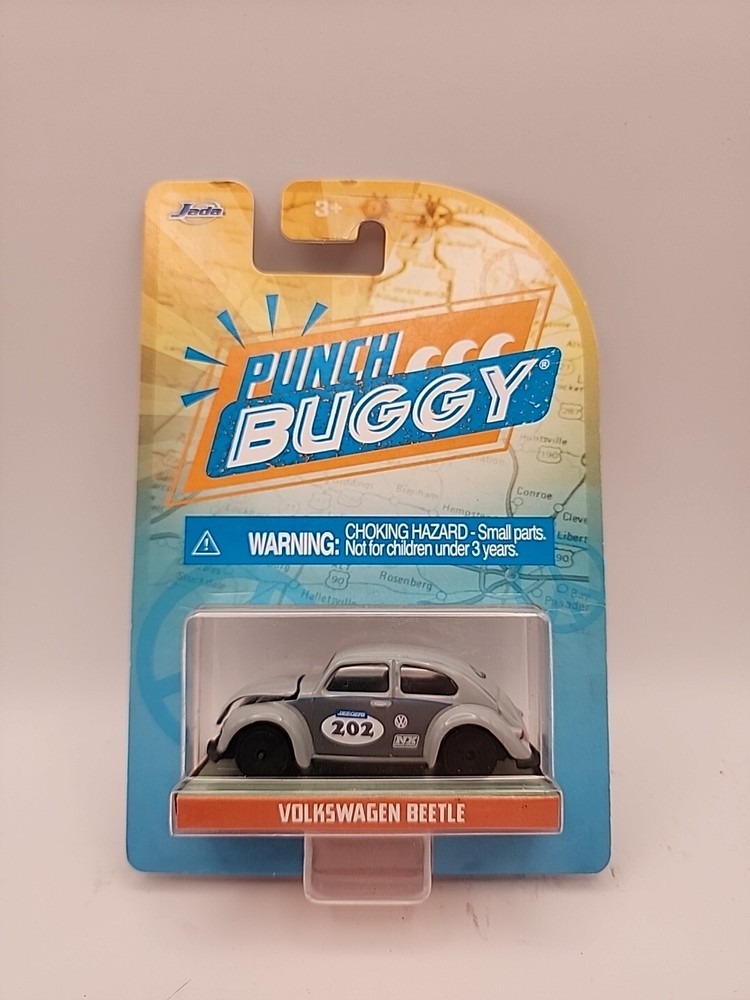 Jada Punch Buggy Slug Bug Volkswagen Beetle Gray Diecast Model Car NIB