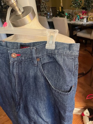Tommy Hilfiger Retro / Vintage Style Linen mix Jeans Mens 31 x 32 Unique/ Rare - Foto 3 di 5
