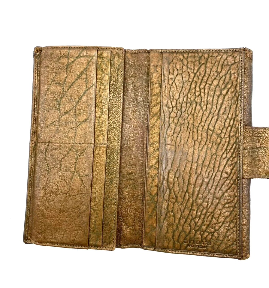 Бумажник BVLGARI Leoni кожаный складной коричневый подлинный - Изображение 4 из 4