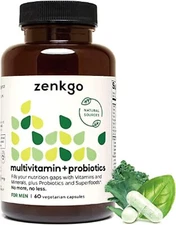 Men's Vitamins + Probiotics 25B CFU Vitamins A, E, B5, B12, Plant-Based D3, K2