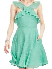 NWT Banana Republic New $138.00 Women Mint Halter-Ruffle Dress Size 10, 14