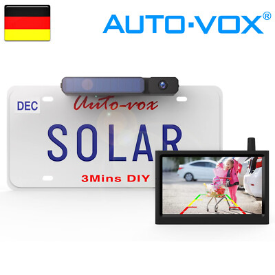 AUTO-VOX Solar Kabellos Rückfahrkamera mit Funk 5'' LCD Monitor Einparkhilfen Set
