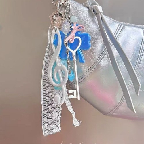 Sturdy Alloy Blue Clovers Charm Keychain Ornament For Backpack Purse Decoration - Zdjęcie 3 z 8