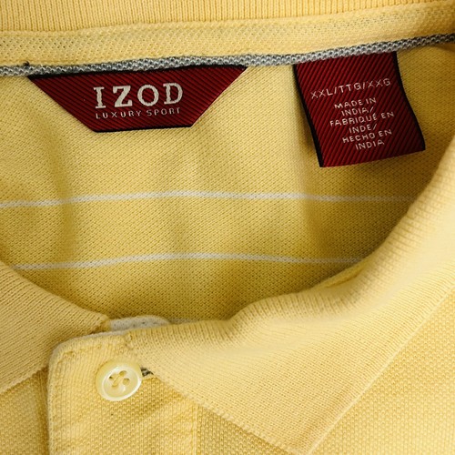 Izod Luxus Sport Polo Herren Größe XXL Kurzarm gelb gestreift - Bild 5 von 6