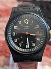 Vintage Timex-Q Date 36mm Black And Red