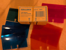 Rolodex C24-3 White Cards - Approx 200 plus multicolor plastic sleeves