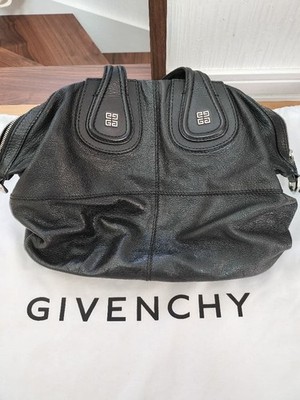 GIVENCHY Nightingale Handbag Black Leather Shoulder Bag Tote Purse  Luxury used