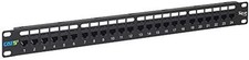 Cat5E Feed-Through Patch Panel, 24 Port, 1U Rackmount, RJ45 Ethernet Patch Panel