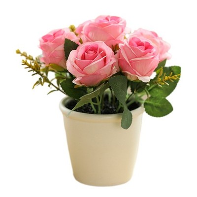 Plastischer Rosenbaum in kleinem Topf künstliche Blumen für die Dekoration