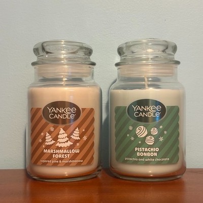 Lot of 2 Yankee Candle 22 oz. Jars: Pistachio Bonbon & Marshmallow Forest