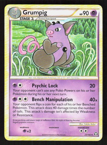 Pokemon Grumpig 23/102 Rare HGSS Triumphant (NM)