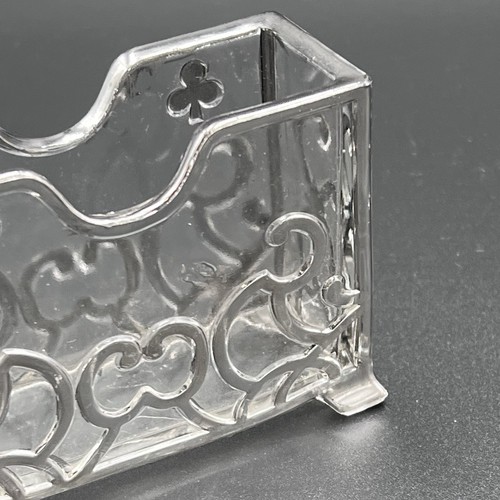 Antico mazzo di biglietti in vetro porta biglietti da visita design argento - Foto 8 di 14