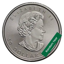 1 oz Canadian Platinum Maple Leaf $50 Coin BU .9995 Fine - Random Year 2188.33 per troy oz