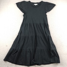 J Crew Dress Black Lightweight Tiered Size XS Whimsigoth
