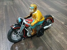 Vintage I.Y. Metal Toys Japan Condor Tin Litho Friction Motorcycle Rider 12