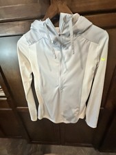 Nike Pro Dri-FIT White Hooded Pullover Hoodie Logo Long Sleeve Women s M