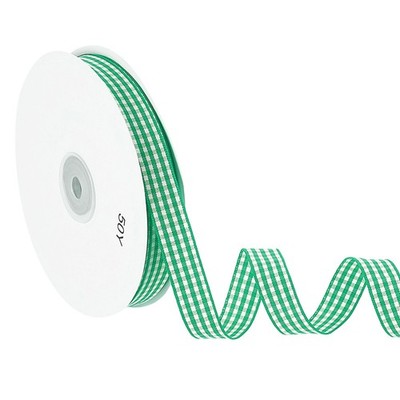 50 Yard x 5/8 Zoll Gingham Band für Geschenkverpackung, hellgrün