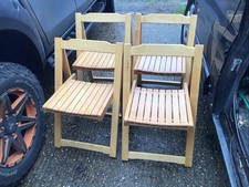1 X Set(4) Rubberwood Folding Chairs