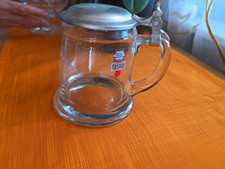 Rastal Glas-Bierkrug mit Zinndeckel &ndash; Bier & Brauerei Motiv / Thema