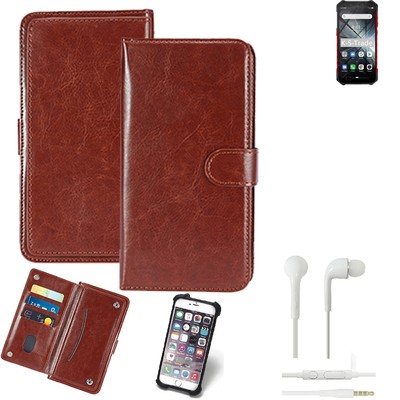 Handy Hülle für Ulefone Armor X3 + Earphones Flip Case Schutzhülle Klapp Tasc