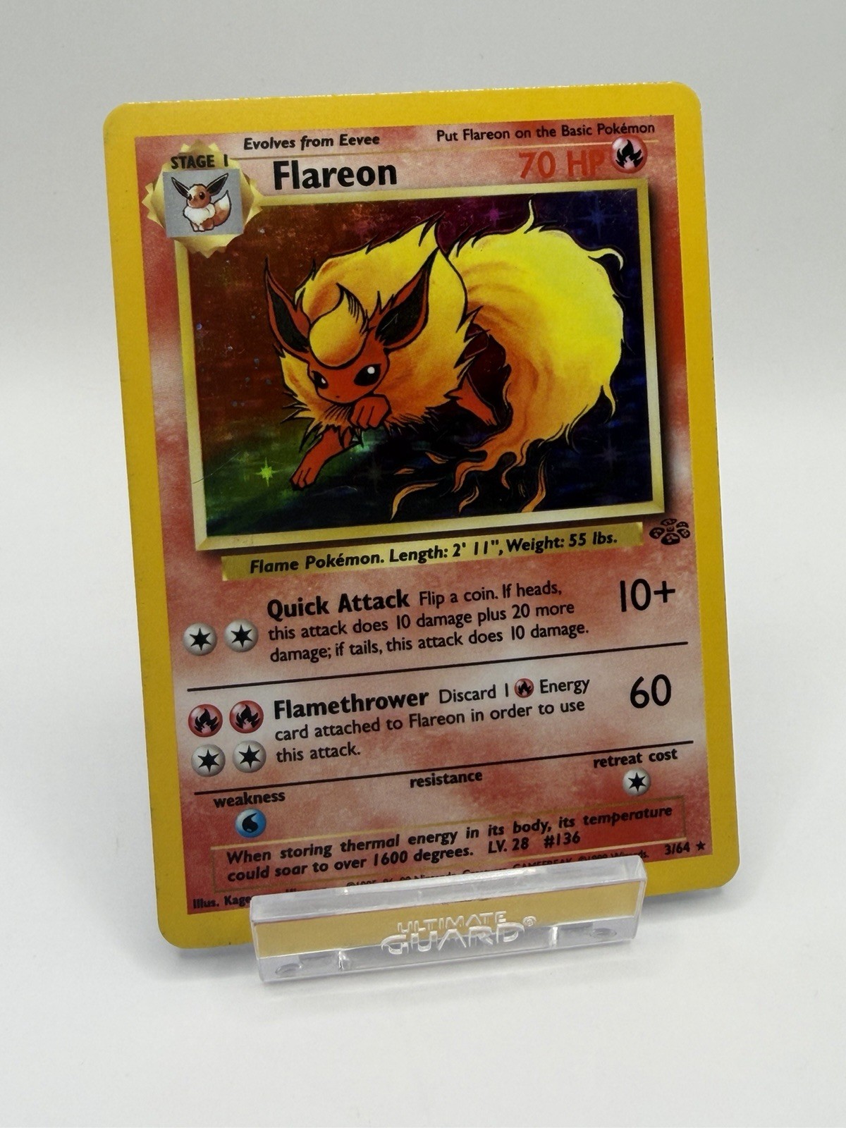 Pokémon TCG Flareon Jungle 3/64 Holo Unlimited Holo Rare