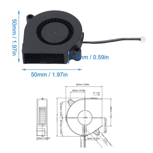 Lot Ventilateur Refroidissement Imprimante 3D Double Roulement à Billes Stable ABS Modèle Imprimante 3D Neuf - Photo 11/24