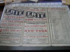 Erie Railway Broad Gauge Double Track Timetable - August 1870