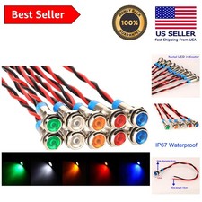 High Brightness LED Indicator Lights: 10pcs AC/DC 12-24V for Vehicles