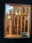 Vtg Faux Tortoise Cocktail Party Hors D'Oeuvres Charcuterie Spreader Knives Set — photo 1