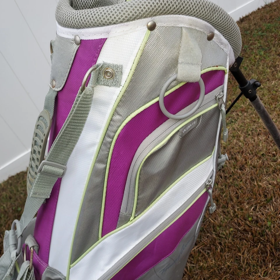 Bolsa feminina Tommy Armour 7 vias divisórias 5 bolsos cinza roxo branco - Imagem 4 de 4