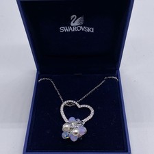 SWAROVSKI necklace with box, large heart motif, silver color, no.152