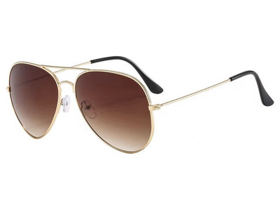 Unisex Aviator Sunglasses Gold Metal Frame Brown Gradient Lenses UV400