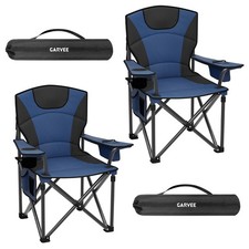 Heavy Duty XL Camping Chair 200kg Foldable Fishing Seat Cooler Bag Picnic Beach