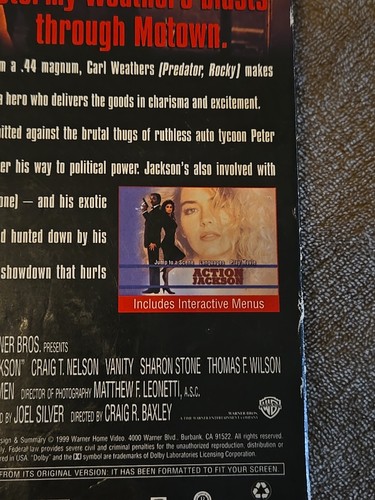 Action Jackson DVD Carl Weathers Sharon Stone Action Pre-owned - 第 3/11 張圖片