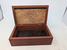 Handcrafted Wood Box   Spalted Maple Lid  Mahogany Body, Lined Interior 309 
