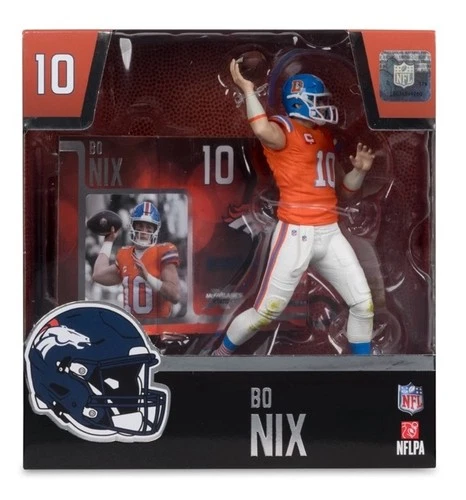 Mcfarlane Bo Nix Denver Broncos Throw Back Uniform NFL 7" Posed Figure