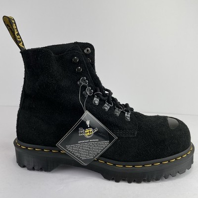 Dr Martens 1460 Pascal ST Hairy Suede Black M 9 W 10 Boots Exposed Steel Toe Dr. Martens 1460 Hairy Suede / Black – Livestock main image 2