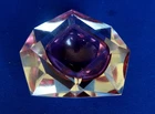Vintage Murano Flavio Poli Seguso Sommerso Glass Faceted Ashtray bowl