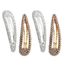 4Pcs Hair Clips Metal Snap Hairpins Bling Crystal Hair Barrettes Glitter Hair...