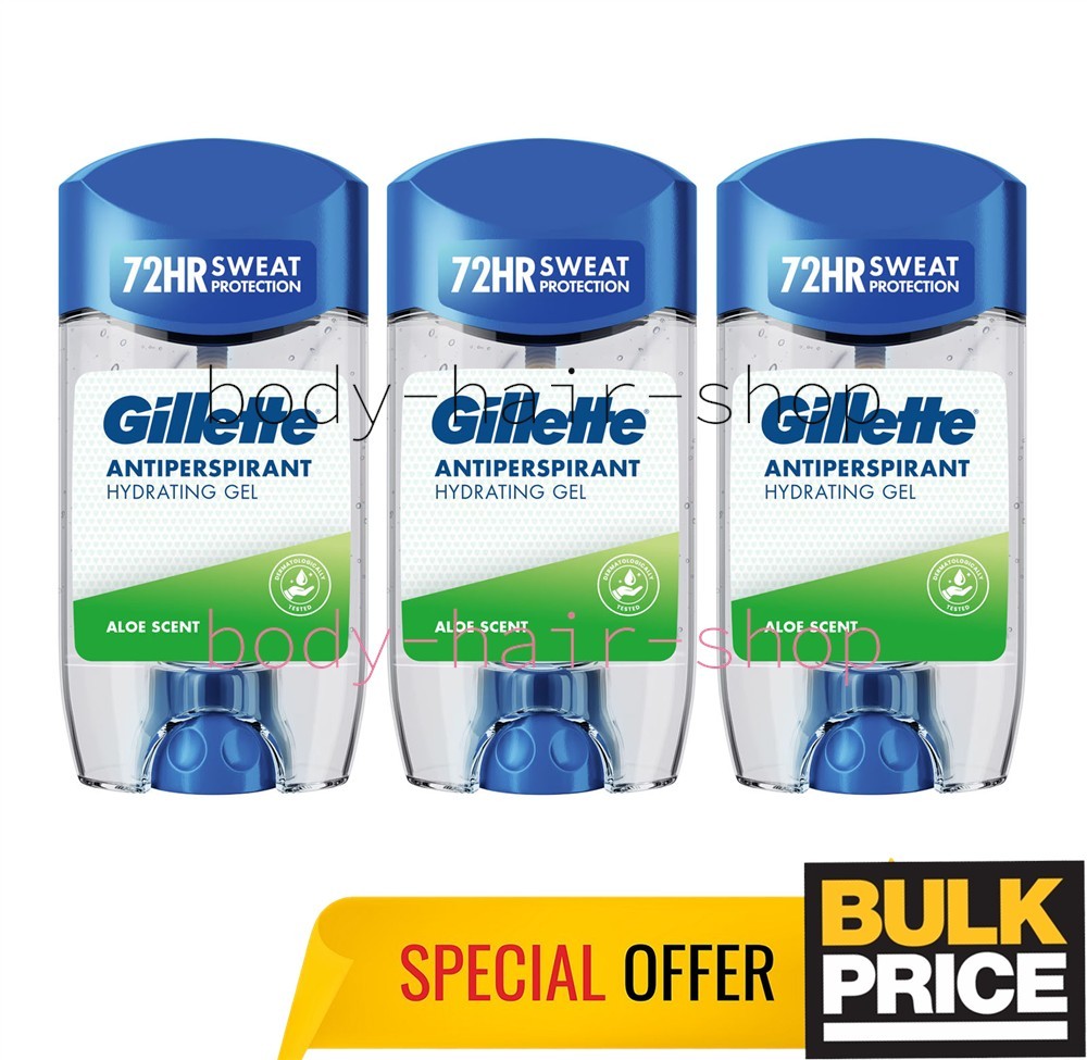 3 x 70ml Gillette Aloe Scent Antiperspirant Deodorant Gel Sticks - Image 5