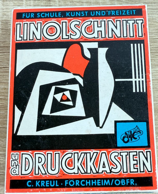 Vintage C Kreul Linocut Printing Kit Linolschnitt Druckkasten Germany