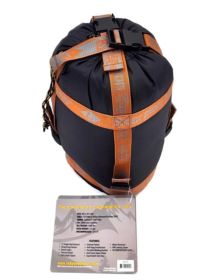 New Ledge Scorpion Squared +45° Sleeping Bag Compact, Lightweight - Image 3 of 4