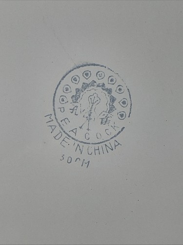 Vintage 70er Jahre traditionelles chinesisches creme rotes Emaille Tablett mit roten Blumen & Vogel. - Bild 8 von 9