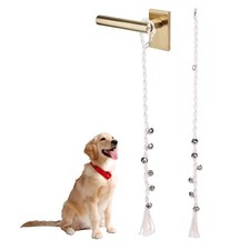 2Pcs Adjustable Dog Doorbells Dog Training Hanging Bell Knot Beige
