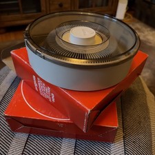 Vintage Argus Set of 2 Roundabout 100 Capacity Slide Tray  Dust Cover. EUC