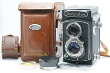  MINT Yashica Yashicaflex Model C 6x6 TLR Film Camera w/ Case Hood From JAPAN