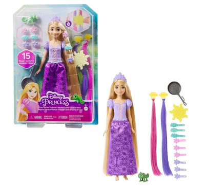 Mattel HLW18 - Disney Princess - Haarspiel Rapunzel inkl. Tierfreunde & Zubehör